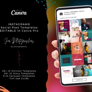 Canva templates for photographers' social media posts