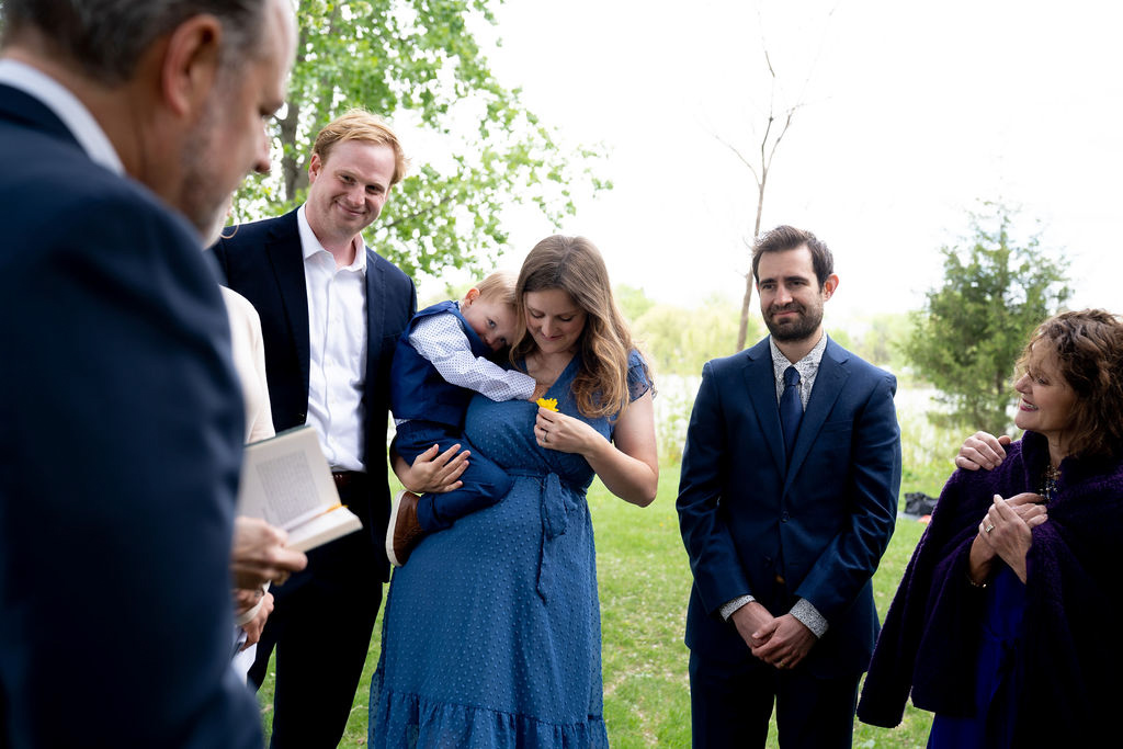 Family members posed at a Minneapolis micro-wedding